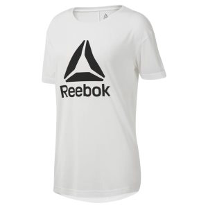 Reebok WOR Logo T Shirt Damen - Weiß - DE 407-DFW